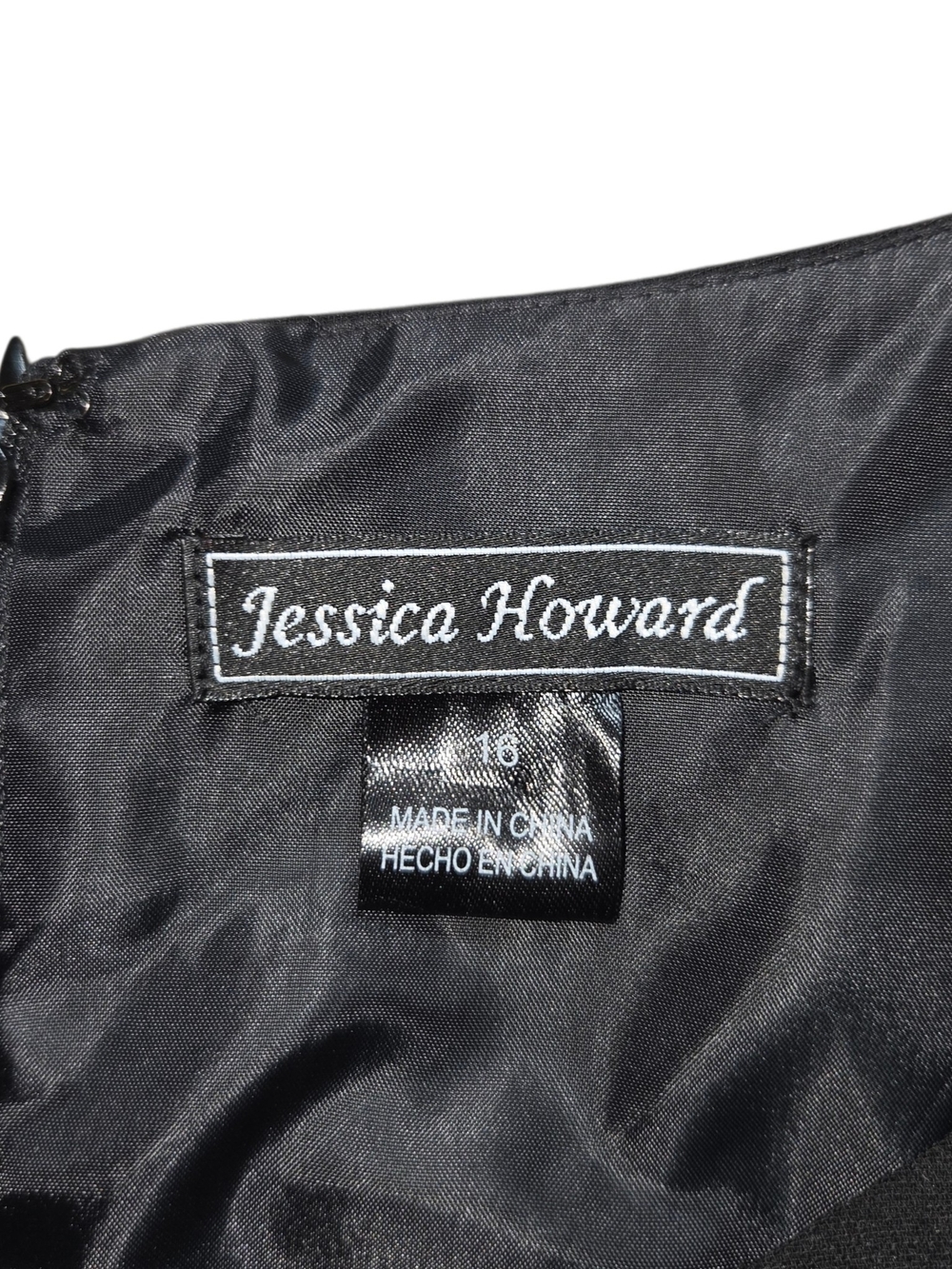 Jessica Howard Black Sleeveless Midi Sheath Dress with Decorative Brooch - Picture 7 of 13